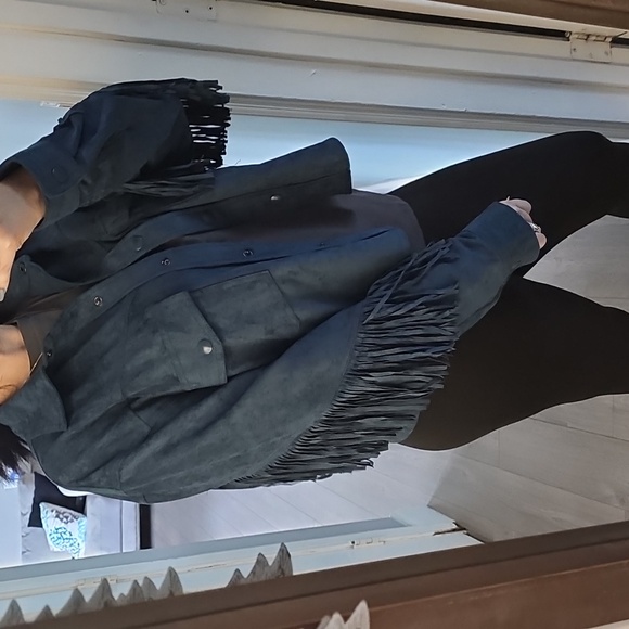 Blank NYC Fringe Utility Jacket in Deep Blue - Picture 5 of 11